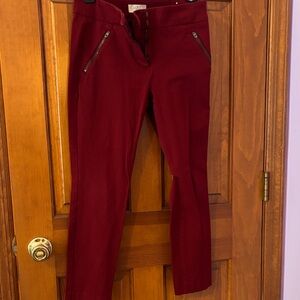 Red Zippered dress Pants